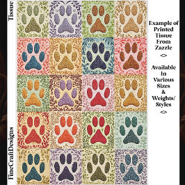 Papel De Seda Estampados de patas de patchwork coloridos Colcha 