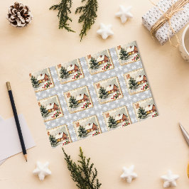 Papel De Seda Estampilla de rehenes de Navidad vintage