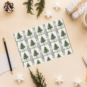Papel De Seda Estampilla de reposo de árbol de Navidad vintage