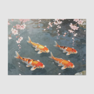 Papel De Seda Estanque de koi Flor de cerezo Serenidad