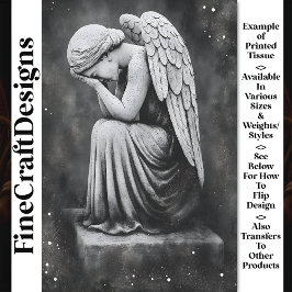 Papel De Seda Estatua Celestial Ángel Lloroso AD5 Decoupage