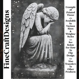 Papel De Seda Estatua de Ángel Lloroso Gótico AD6 Decoupage
