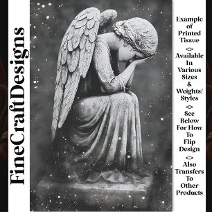 Papel De Seda Estatua de Ángel Lloroso Gótico AD6 Decoupage