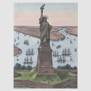 Papel De Seda Estatua de la Libertad de 1885 del puerto de NYC A