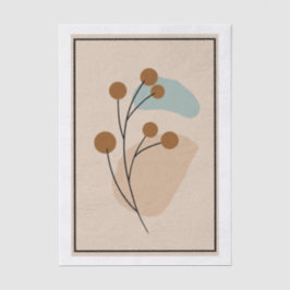 Papel De Seda Estética Botánica Abstracta Mínima de la Naturalez