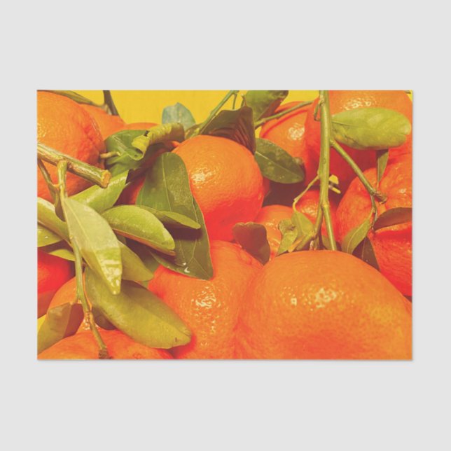 Papel De Seda Estética de fruta Naranja suave (Anverso)