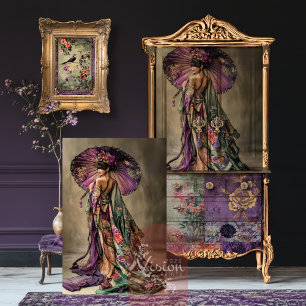 Papel De Seda Estética oriental Arte de retrato japonés Geisha