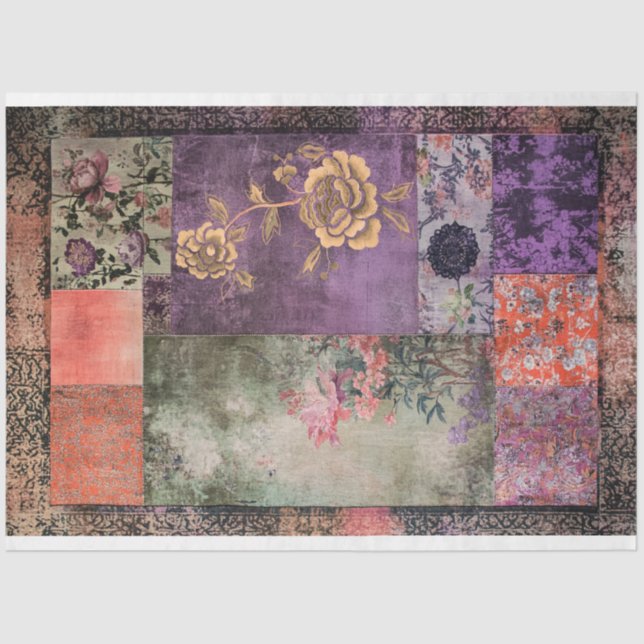 Papel De Seda Estética Oriental Chinoiserie Patrones de dibujos  (Anverso)