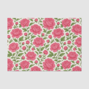 Papel De Seda Estéticas Peonías Rosadas Lujuriosas Florales