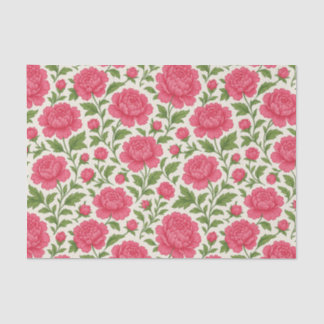 Papel De Seda Estéticas Peonías Rosadas Lujuriosas Florales