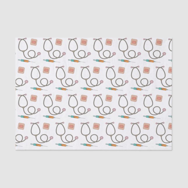 Papel De Seda Estetioscopio Rosa (Anverso)