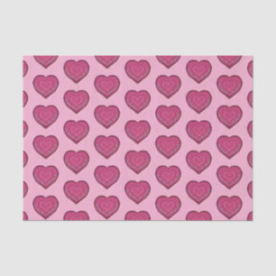 Papel De Seda Estilo de arte folclórico rosa decoración cardíaca