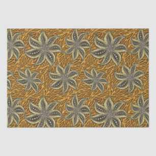 Papel De Seda Estilo de Batik Floral Resumen Africano