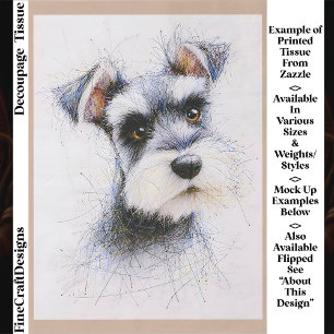 Papel De Seda Estilo de boceto Perro Schnauzer lindo EW4R Decoup