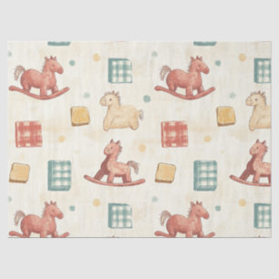Papel De Seda Estilo de Caballo de Balanza de Cuadros Silenciado