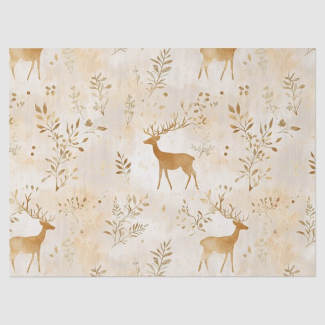 Papel De Seda Estilo de ciervo patrón campiña francesa (Anverso)