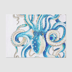 Papel De Seda Estilo de comic del pulpo azul