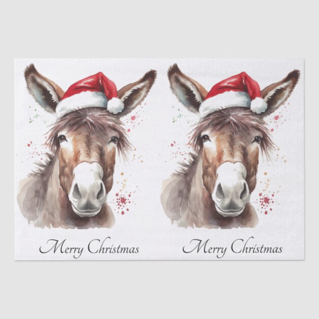 Papel De Seda Estilo de embalaje navideño rancho rústico (Anverso)