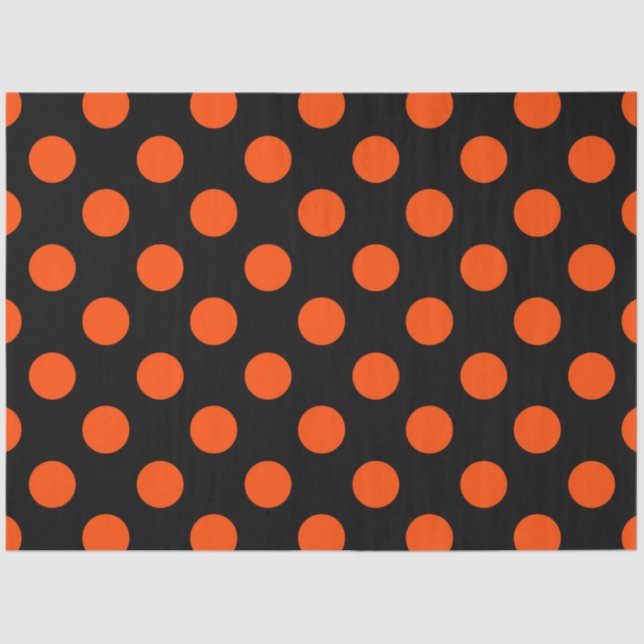 Papel De Seda Estilo de Halloween | Puntos Naranja y negro (Anverso)