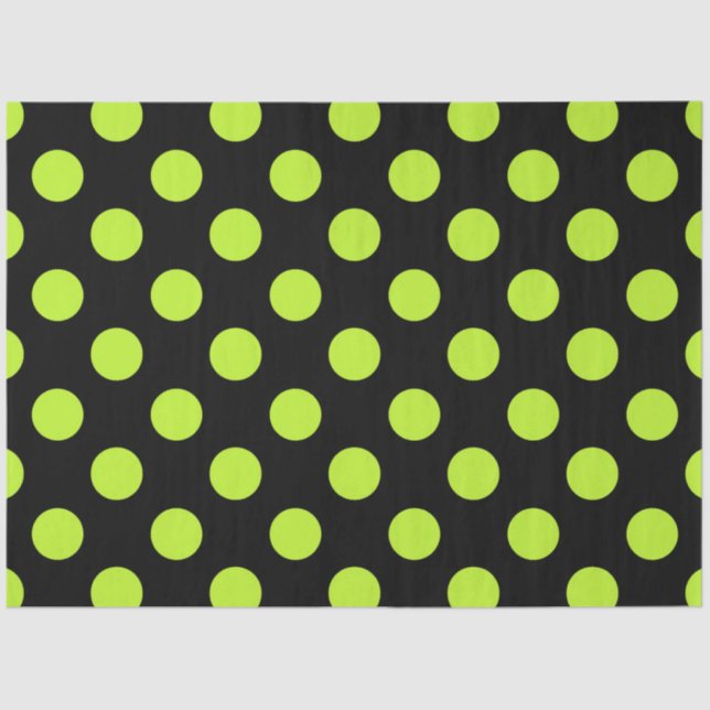 Papel De Seda Estilo de Halloween | Puntos verdes y negros Perid (Anverso)