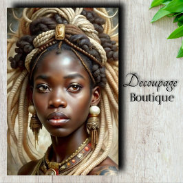 Papel De Seda Estilo de reina real africano negrita desorden de