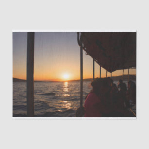 Papel De Seda Estilo de vida egeo en barco al atardecer en veran