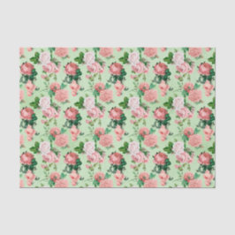 Papel De Seda Estilo de vintage de rosas rosadas