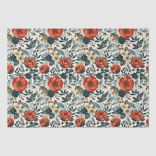 Papel De Seda Estilo Floral Vintage Colorido 