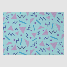 Papel De Seda Estilo geométrico Memphis de los 80 90 azul