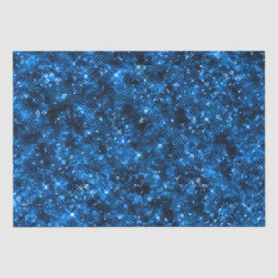 Papel De Seda Estilo Patrón Glam Brillo Azul Real Purpurina