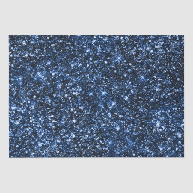 Papel De Seda Estilo Patrón Glam Brillo Brillo Azul Real (Anverso)