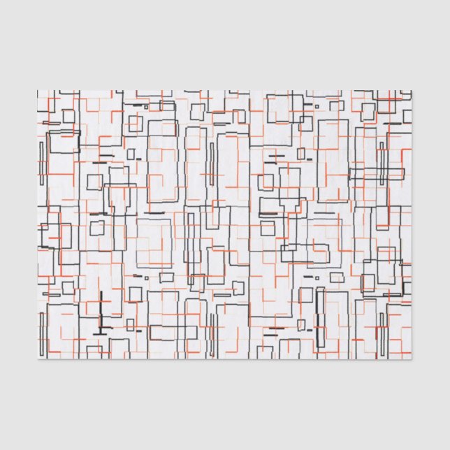 Papel De Seda Estilo Patrón Naranja Negro (Anverso)