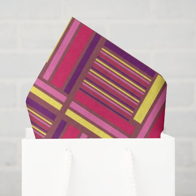 Papel De Seda Estilo Retro Geométrico (Bolsa de regalo)
