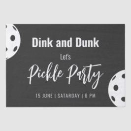 Papel De Seda Estilo Retro Neon Black Themed Pickleball Cumpleañ