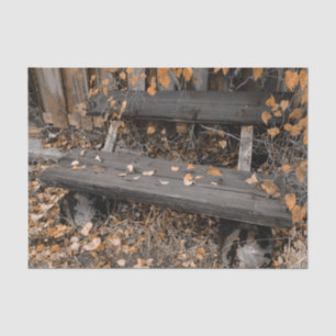Papel De Seda Estilo rústico vintage sepia banco de otoño campes