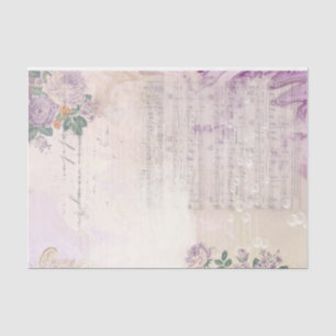 Papel De Seda Estilo Shabby Chic Serie Lila Diseño 1