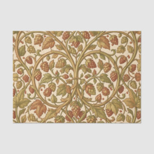 Papel De Seda Estilo William Morris Patrón Botánico de Vid de Lú
