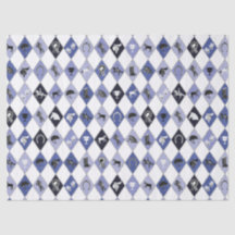 Estiloso patrón de diamantes ecuestres azules