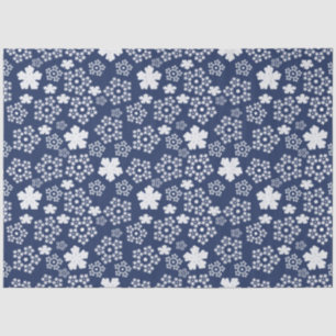 Papel De Seda Estrella azul y Navidades de copo de nieve patrón