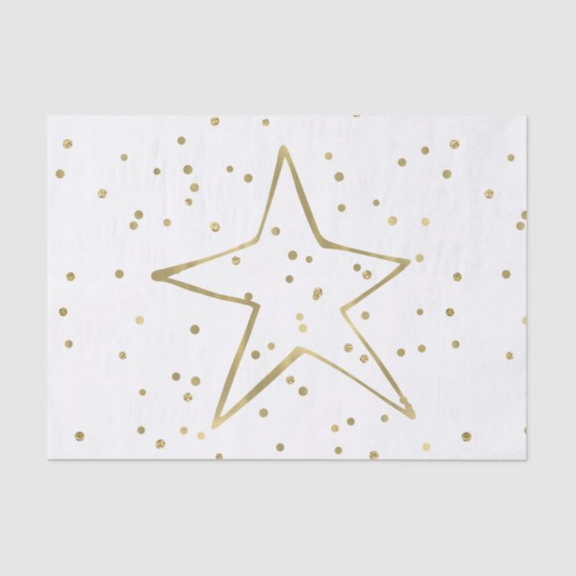 Papel De Seda Estrella de Confetti Gold (Anverso)