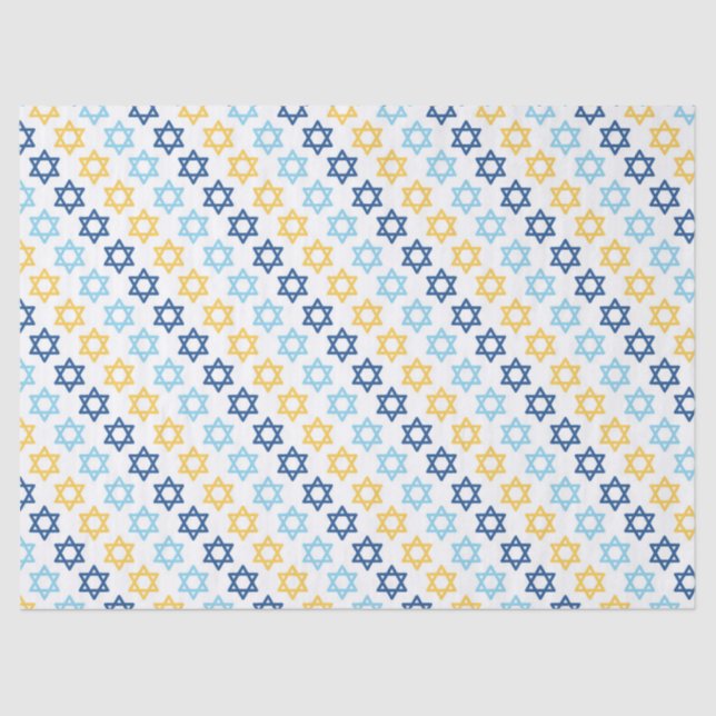 Papel De Seda Estrella de David diagonal de Hanukkah (Anverso)