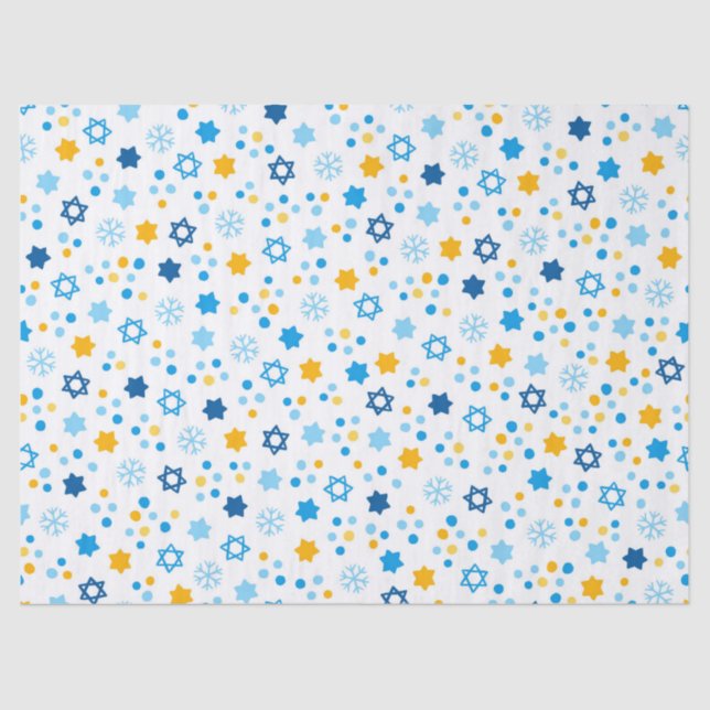 Papel De Seda Estrella de David Snowflakes (Anverso)