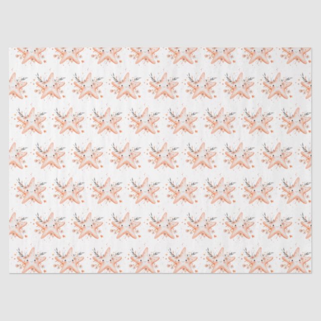 Papel De Seda Estrella de mar adorable (Anverso)