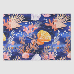Papel De Seda Estrella de Mar Caracola Tropical Naranja Rosa Cob
