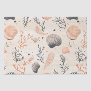 Papel De Seda Estrella de mar concha de mar Mediterráneo Coral A