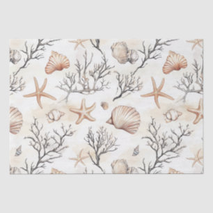 Papel De Seda Estrella de Mar Concha Terracota Marfil Costero