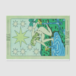 Papel De Seda Estrella de tarot de tono verde XVII arcana mayor