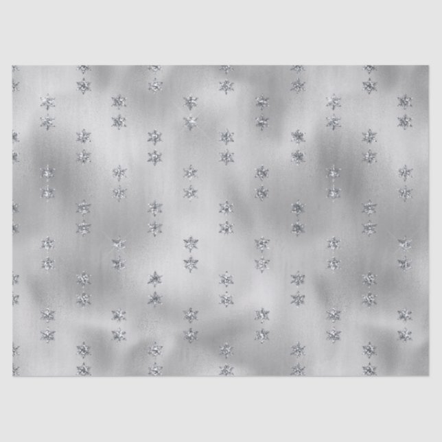 Papel De Seda Estrella elegante de plata (Anverso)