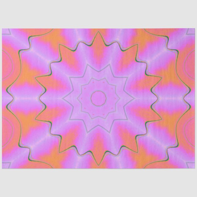 Papel De Seda Estrella En Morado Y Naranja (Anverso)