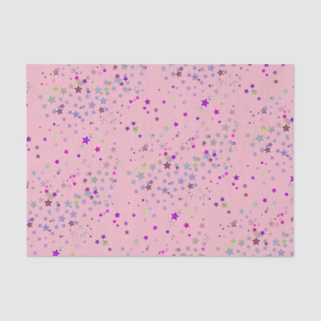 Papel De Seda Estrella Fiesta Estrellas estrellas Fiestas!Rosa (Anverso)
